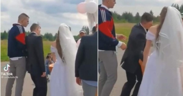 Video viral: novio llega borracho a su boda y no puede ni pararse