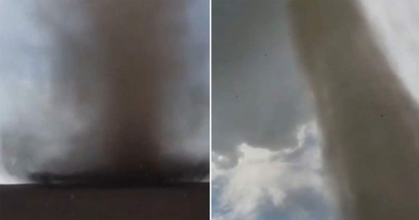 Viral: Hombre saca su teléfono y graba enorme tornado a pocos metros de distancia