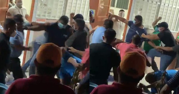 VIDEO: Zafarrancho entre nacionalistas previo al inicio de las elecciones primarias en La Ceiba