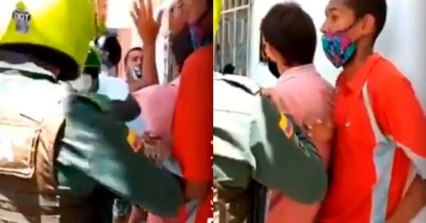 Video viral: sujeto le roba celular a policía que lo protegía de ser linchado