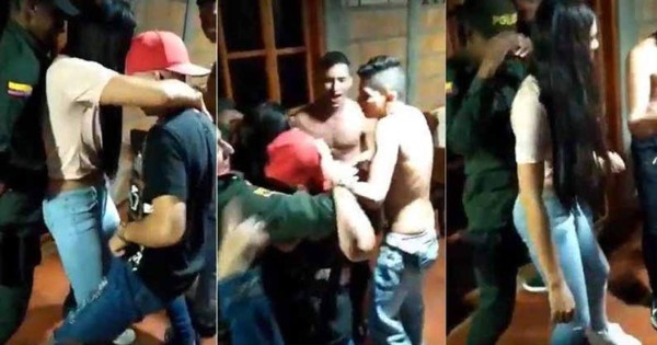 Video viral: policías que fueron enviados a clausurar fiesta, se unieron al baile