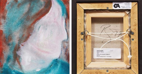 Una pintura de David Bowie hallada en un basurero sale a la venta en Canadá