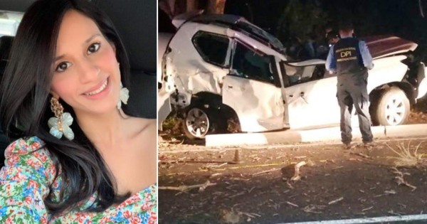 Hija del coronel Hilmer Hermida muere al estrellarse con su carro contra un árbol