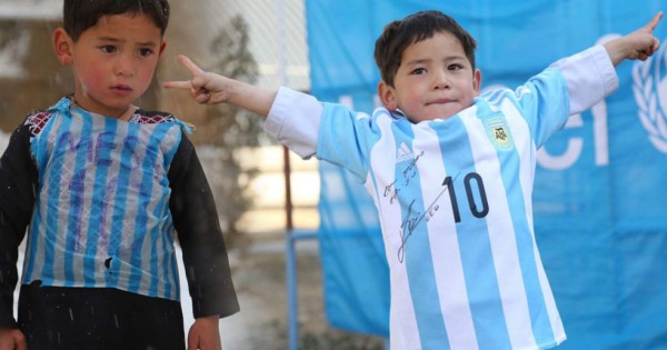 Niño afgano que recibió camiseta de Messi huyó de su país