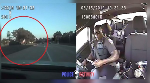 Video viral: Policía se distrae con celular y una camioneta lo embiste