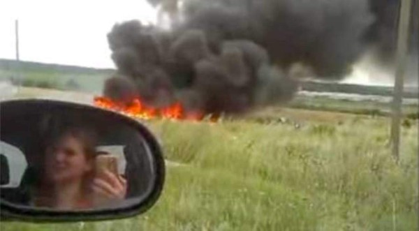 Difunden nuevo video de avión derribado por misil en Ucrania