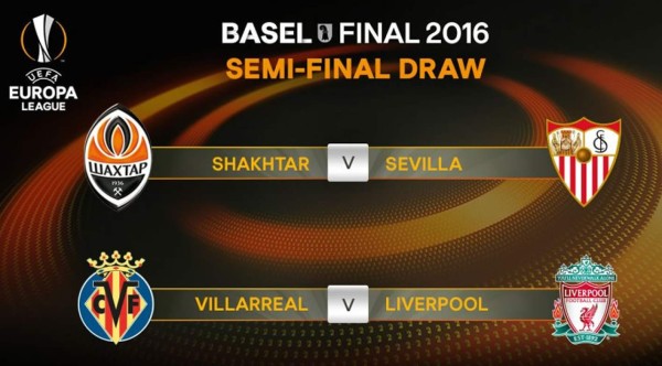Shakhtar Donetsk-Sevilla y Villarreal-Liverpool, las semifinales de Europa League