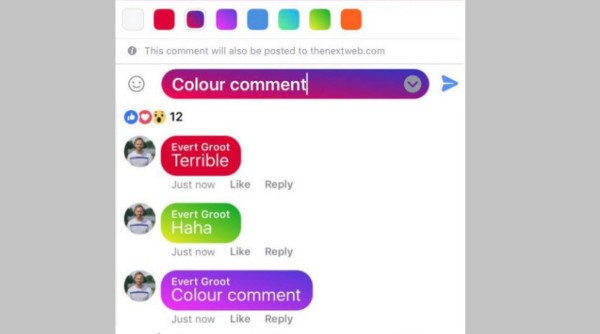 Facebook añade color a tus comentarios
