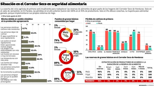 Se agotan las reservas de granos en Corredor Seco