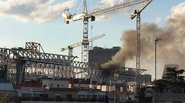 Susto en Real Madrid: Incendio en las obras del Santiago Bernabéu