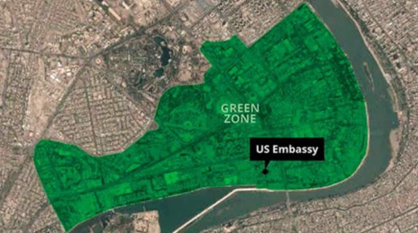 Impactan dos cohetes cerca de la Embajada de EEUU en Bagdad
