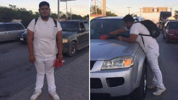 Estudiante de medicina paga su carrera limpiando carros