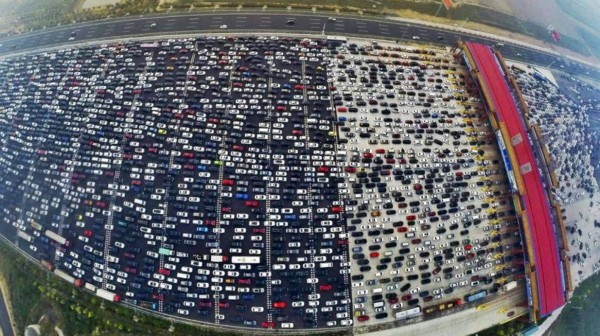 Caos de tránsito en China por un feriado nacional