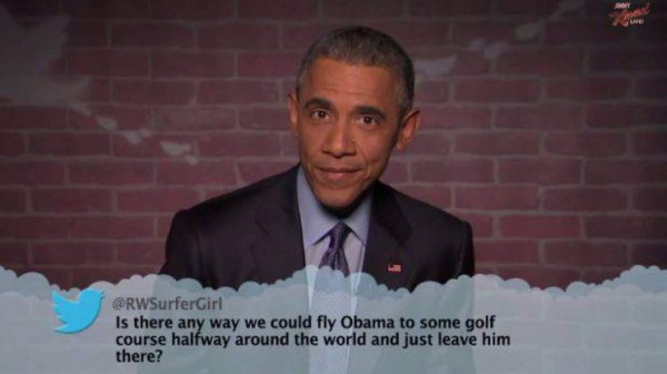 Obama lee en televisión los 'malvados' tuits que le dedican