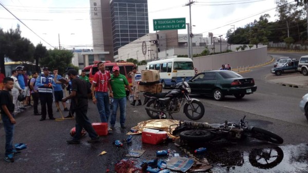 Accidente deja un motociclista muerto en Tegucigalpa