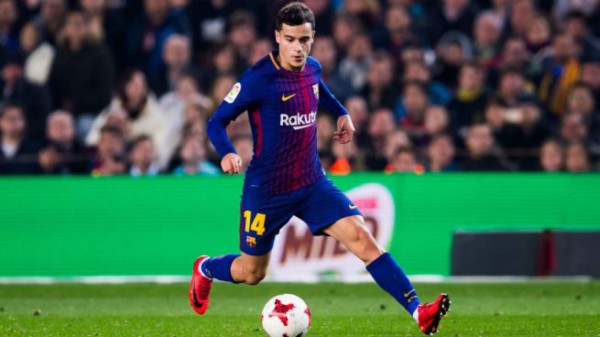 Barcelona's Brazilian midfielder Philippe Coutinho celebrates the opening goal the Spanish league football match Club Deportivo Leganes SAD against FC Barcelona at the Estadio Municipal Butarque in Leganes on the outskirts of Madrid on September 26, 2018. / AFP PHOTO / OSCAR DEL POZO