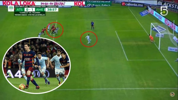 Futbolistas del América imitan penal a dos toques al estilo Messi-Suárez