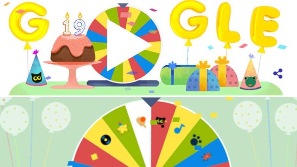 Con una rueda de la fortuna, Google celebra sus 19 años