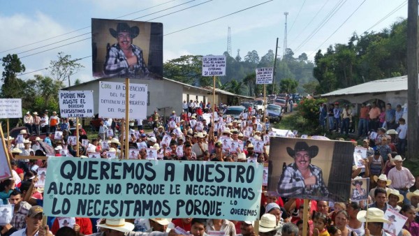 Protestan en apoyo al alcalde de San Fernando, Ocotepeque