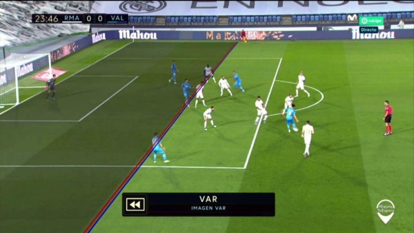 Polémica por el gol que anuló el VAR al Valencia frente al Real Madrid