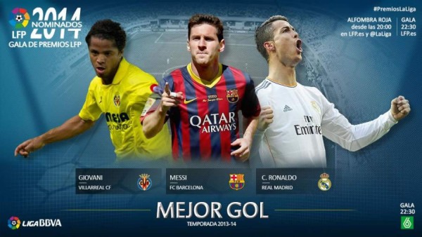 Giovani Dos Santos, Cristiano y Messi, nominados al premio Mejor Gol 2013-14