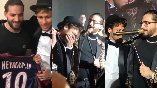 Video: Maluma hizo llorar a Neymar en la fiesta de su cumpleaños