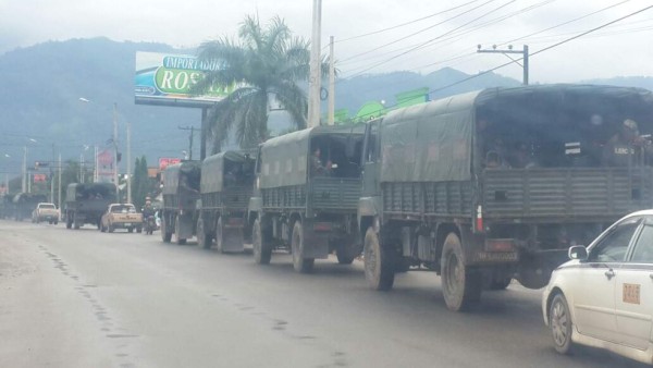 Security forces patrol the streets of Tegucigalpa on January 18, 2019 as part of a new operation against gangs in cities and rural areas across Honduras. (Photo by STR / AFP) / “The erroneous mention appearing in the metadata of this photo by STR has been modified in AFP systems in the following manner: Tegucigalpa instead of Managua. Please immediately remove the erroneous mention from all your online services and delete it from your servers. If you have been authorized by AFP to distribute it to third parties, please ensure that the same actions are carried out by them. Failure to promptly comply with these instructions will entail liability on your part for any continued or post notification usage. Therefore we thank you very much for all your attention and prompt action. We are sorry for the inconvenience this notification may cause and remain at your disposal for any further information you may require.”