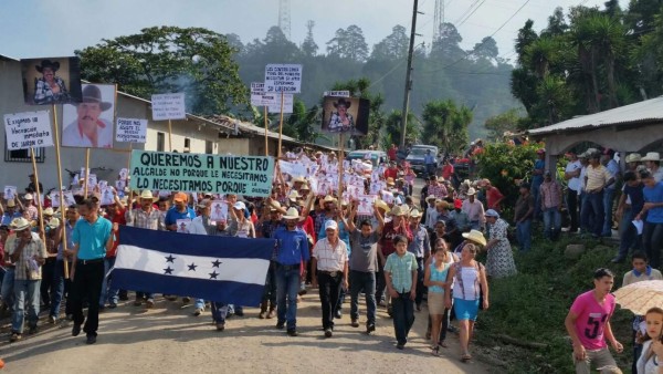 Protestan en apoyo al alcalde de San Fernando, Ocotepeque