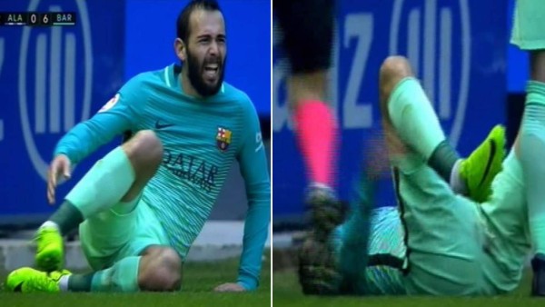 VIDEO: La escalofriante lesión de Aleix Vidal en el Alavés-Barcelona