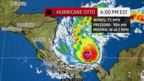 Otto se convierte en huracán frente a las costas de Costa Rica