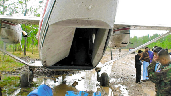 Cae avión cargado con cocaína en Olancho