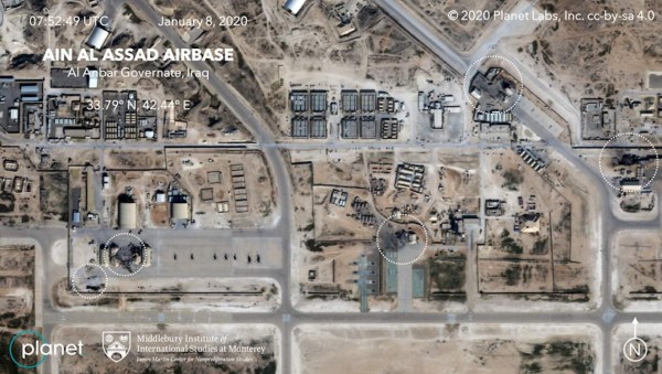 Imágenes por satélite muestran los daños a una base atacada por Irán