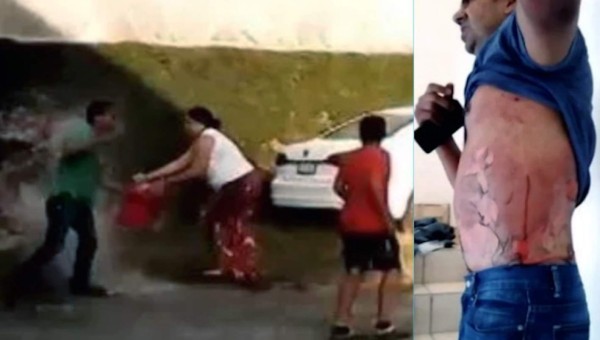 Video: mujer prende fuego a su marido por supuesto abuso íntimo