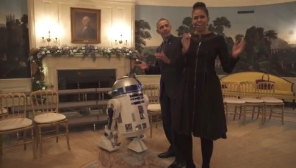 Los Obama bailan con personajes de Star Wars