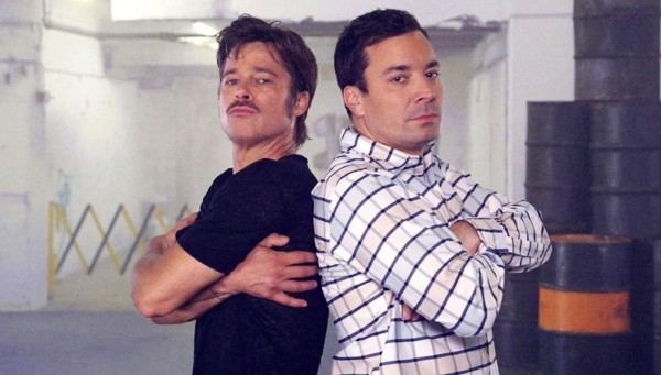 Brad Pitt y Jimmy Fallon en su charla de 'breakdance'