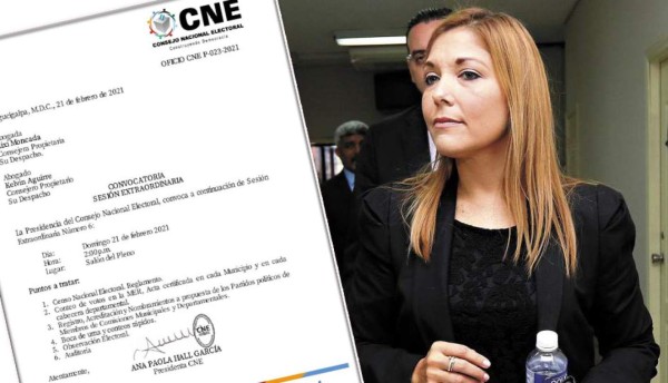 Ana Paola Hall convoca a sesión extraordinaria del CNE