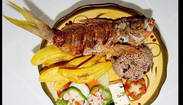 Pescado fritoIngredientes:-Pescado entero-Aceite-Sal-EspeciasPreparación1. Limpiar el pescado por dentro y fuera.2. Condimentar pimienta, sal o consomé.3. Echar la harina en un plato y pasar el pescado por la harina.4. Poner en un recipiente suficiente aceite y calentarlo antes de agregar el pescado.5. Agregarle los tostones cuando el pescado está frito.6. Acompañarlo con una ensalada de lechuga y casamiento.