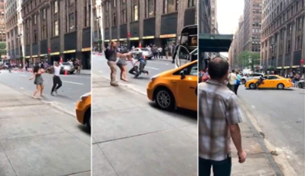 Una taxista le propinó salvaje golpiza a pareja en Nueva York