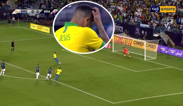 VIDEO: El penal que falló Gabriel Jesús con Brasil ante Argentina