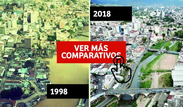 Interactivo del antes y después del huracán Mitch en Tegucigalpa