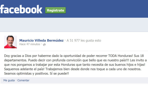 Mauricio Villeda: 'Hay que mantener la paz en Honduras”