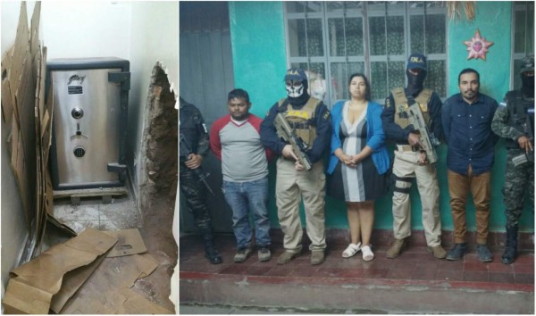 Capturan a banda cuando intentaban extraer la caja fuerte de banco