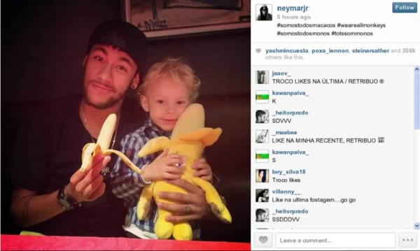 Neymar se solidarizó con Dani Alves: 'Todos somos monos'