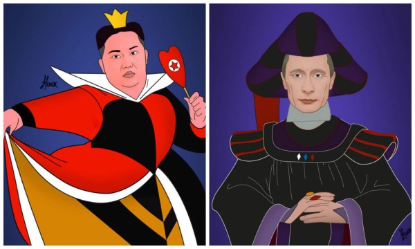 Dibujan a los líderes mundiales como villanos de Disney