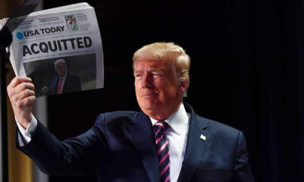 Trump celebra absolución de impeachment y advierte que 'esto apenas comienza'