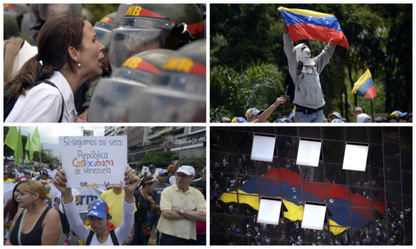 Venezolanos marchan por Caracas en contra de 'injerencia cubana'