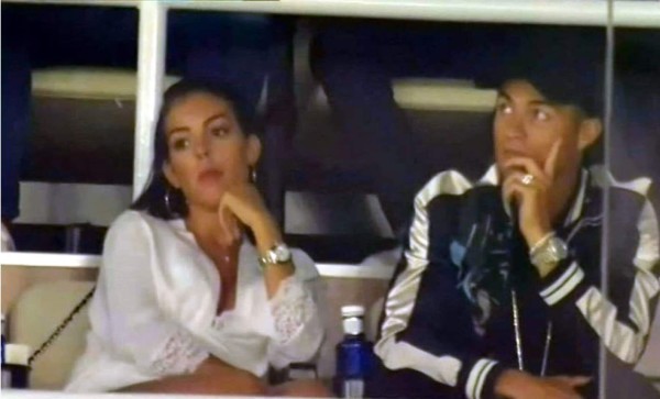 Cristiano Ronaldo aparece junto a su novia Georgina Rodríguez en el palco del Bernabéu tras la sanción