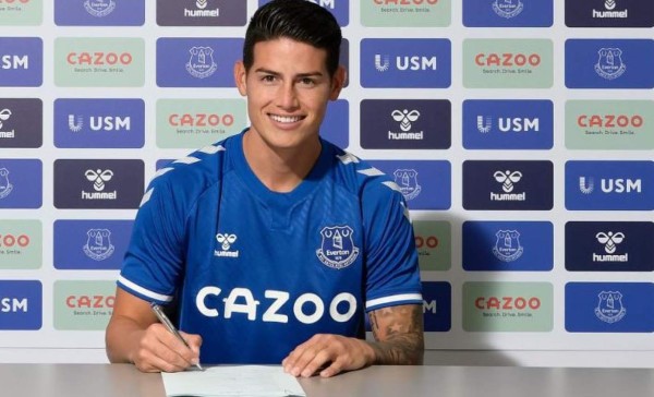 El Everton de Inglaterra hace oficial el fichaje del colombiano James Rodríguez