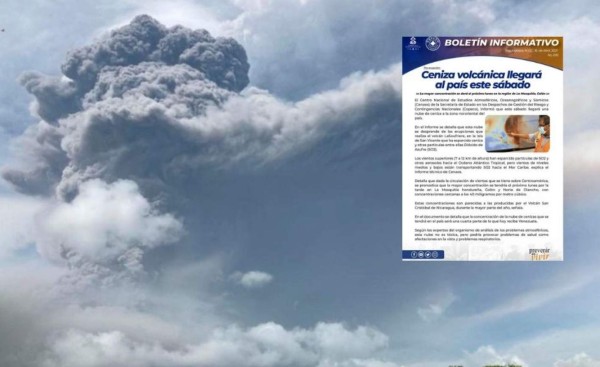 Nube volcánica llegará a Honduras este sábado