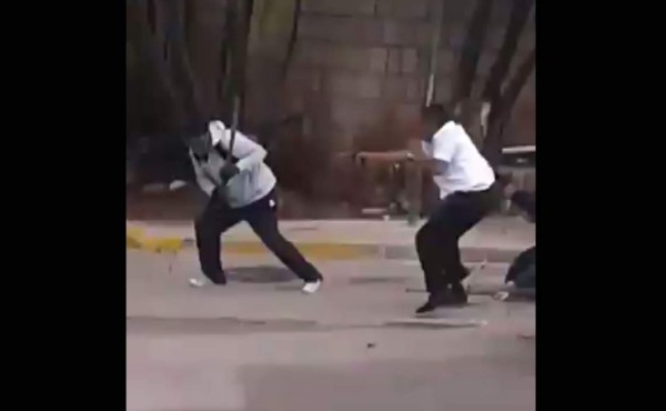 Captura de pantalla del video de lo que sucedió en la Unah.
